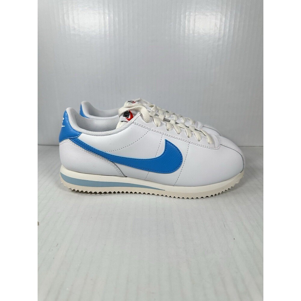 Size 8 Women’s Nike Cortez UNC White/University Blue Shoe Sneaker DN1791-102 NEW
